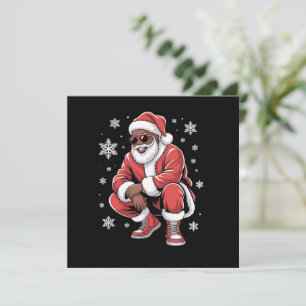 Cartão De Festividades Pijama de Natal Afro-Americano Xmas Afro Papai Noe