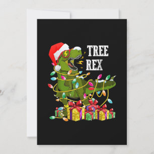 Cartão De Festividades Pijama de Natal Dinosaur Tree Rex Homens Meninos C