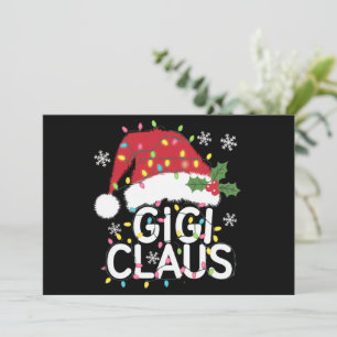 Cartão De Festividades Pijama de Natal Gigi Claus Luzes Família Combinand