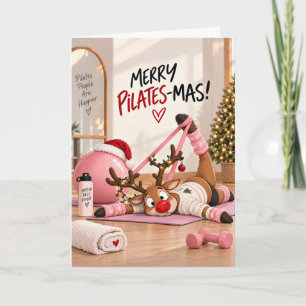 Cartão De Festividades Pilates Natal Divertido Casa das Renmas de Pilates