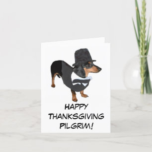 Cartão De Festividades Pilgrim Puppy Thanksgiving Card