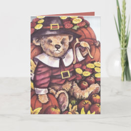 Cartão De Festividades Pilgrim Teddy Bear