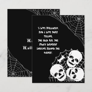 Cartão De Festividades Pilha de Esqueletos à Espera na Noite de Halloween