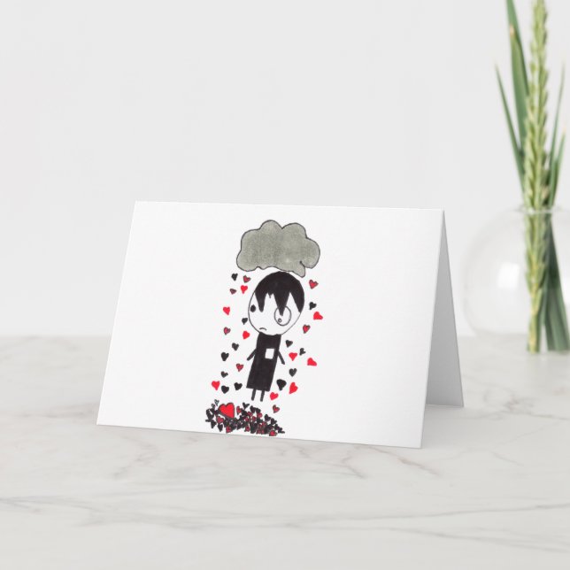 Cartão De Festividades Pilha do coração (Frente)