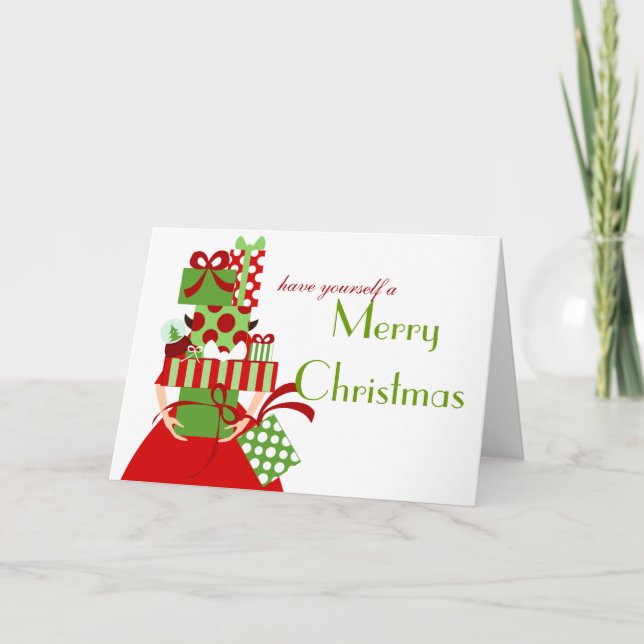 Cartão De Festividades Pilha impossível do presente (Frente)