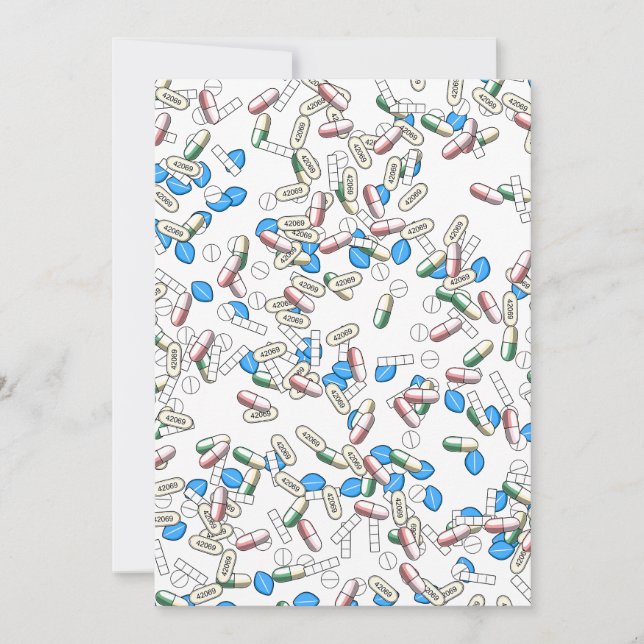 Cartão De Festividades Pill Sprinkles Pattern (Frente)