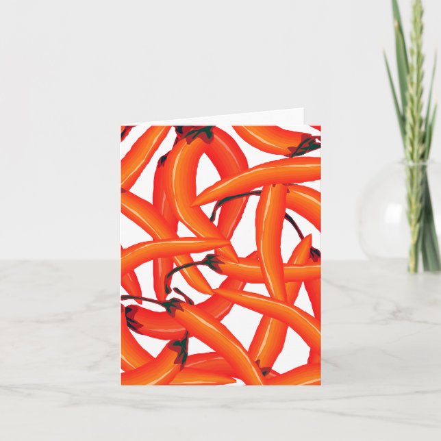 Cartão De Festividades Pimentos Quentes Vermelhos (Frente)