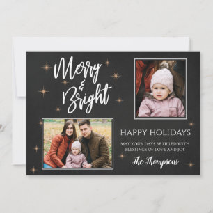 Cartão De Festividades Pincel de Quadro Negro Fonte MERRY e BRIGHT 2  Fot