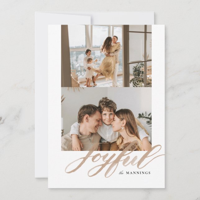 Cartão De Festividades Pincel Joyful Watercolor Lettering Flat (Frente)