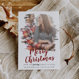 Cartão De Festividades Pincel Vermelho Feliz Natal Da Nossa Família Cres