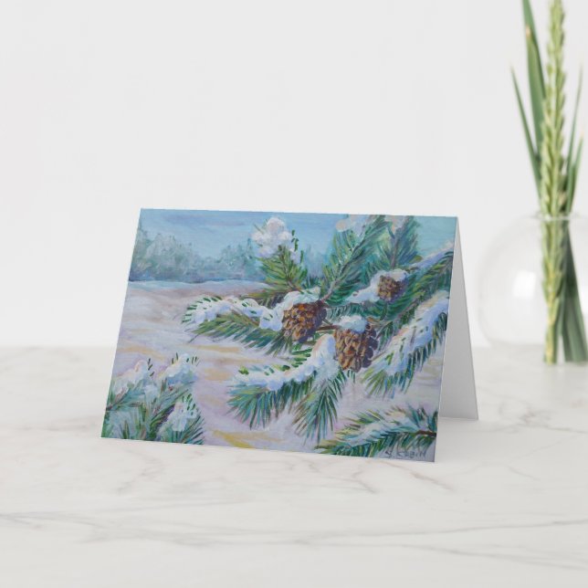 Cartão De Festividades Pine branch card (Frente)