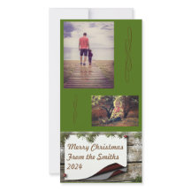 Pine Branch Green Background Christmas