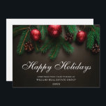 Cartão De Festividades Pine Cones Branch Christmas Corporate Saudação<br><div class="desc">Pine Cones Branch Christmas Corporate Holiday Card.</div>