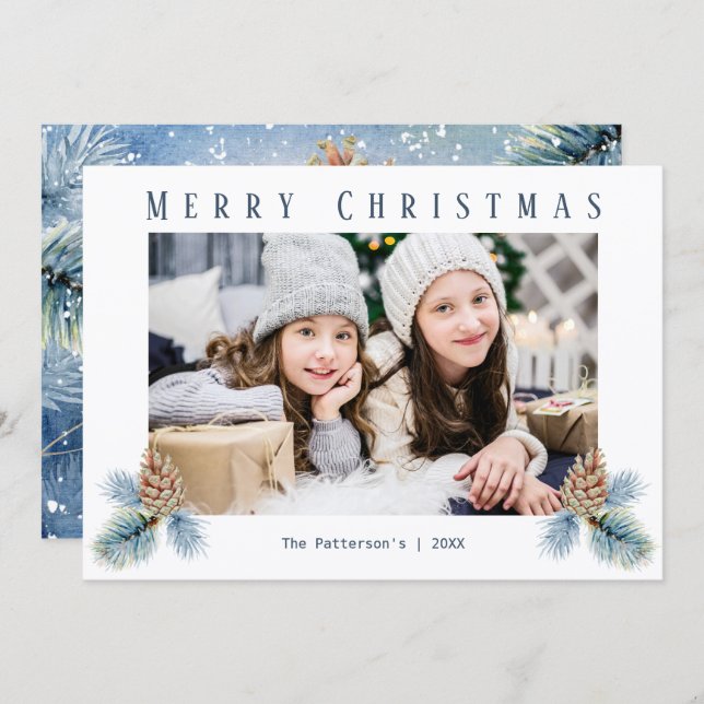 Cartão De Festividades Pine-Cones de inverno (Frente/Verso)