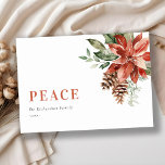 Cartão De Festividades Pine de Natal de Poinsettia Bunch Watercolor<br><div class="desc">Se precisar de mais alguma personalização,  por favor,  sinta-se à vontade para me enviar uma mensagem em yellowfebstudio@gmail.com.</div>