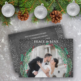 Cartão De Festividades Pine na foto de Natal Negro