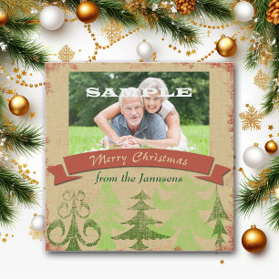 Cartão De Festividades Pine Trees Border Felry Christmas
