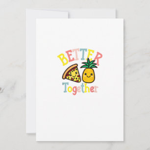 Cartão De Festividades Pineapple Pizza Melhor Juntos Casal Kawai Engraçad