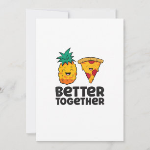 Cartão De Festividades Pineapple Pizza Melhor Juntos Moderno Gráfico Des