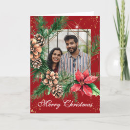 Cartão De Festividades Pinecones Evergreen Foto Natal