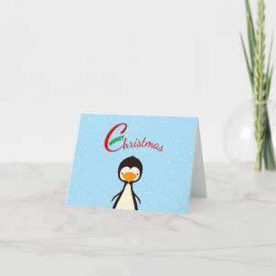 Cartão De Festividades Pinguim