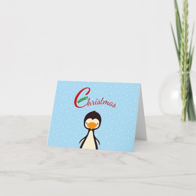 Cartão De Festividades Pinguim (Frente)