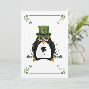 Cartão De Festividades Pinguim de São Patrick