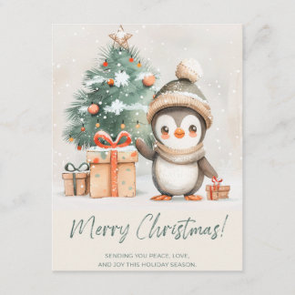 Cartão De Festividades Pinguim Feliz Natal