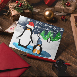 Cartão De Festividades Pinguim Feliz Natal Da Gangue Toda!