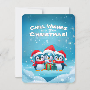 Cartão De Festividades Pinguim Festivo Cena de Natal Festiva
