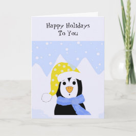 Cartão De Festividades Pinguim Frio