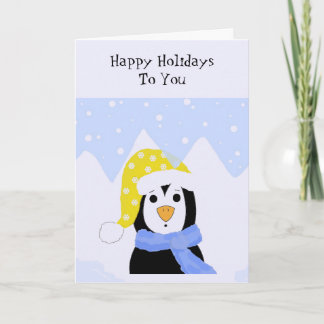 Cartão De Festividades Pinguim Frio