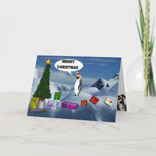 Cartão De Festividades Pinguim Natal