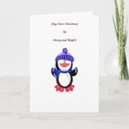 Cartão De Festividades Pinguim Natal