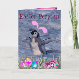 Cartão De Festividades Pinguim páscoa