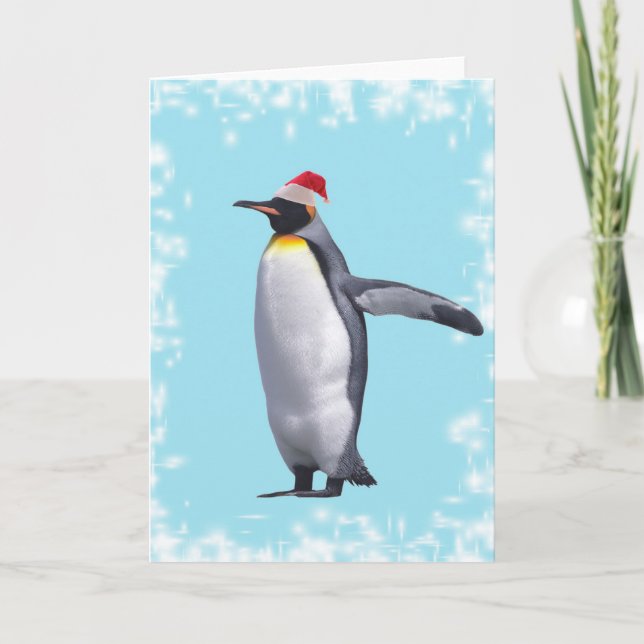 Cartão De Festividades pinguim rei Ano novo2 (Frente)