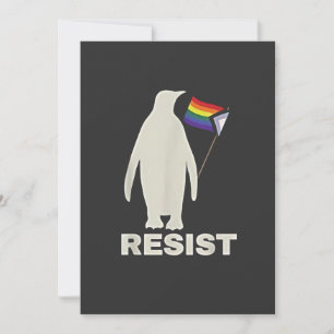 Cartão De Festividades Pinguim resistente contra tarifas LGBT Anti Trump