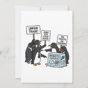 Cartão De Festividades Pinguins contra Tarifas Anti Trump