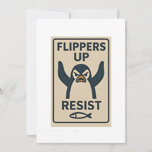 Cartão De Festividades Pinguins contra Tarifas Anti Trump Garden Flag