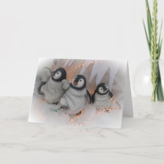 Cartão De Festividades Pinguins de Natal Dançando