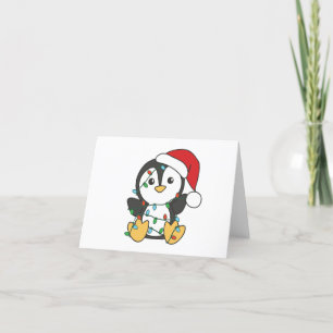 Cartão De Festividades Pinguins de Natal de Inverno Pinguins