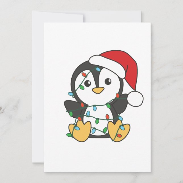 Cartão De Festividades Pinguins de Natal de Inverno Pinguins (Frente)