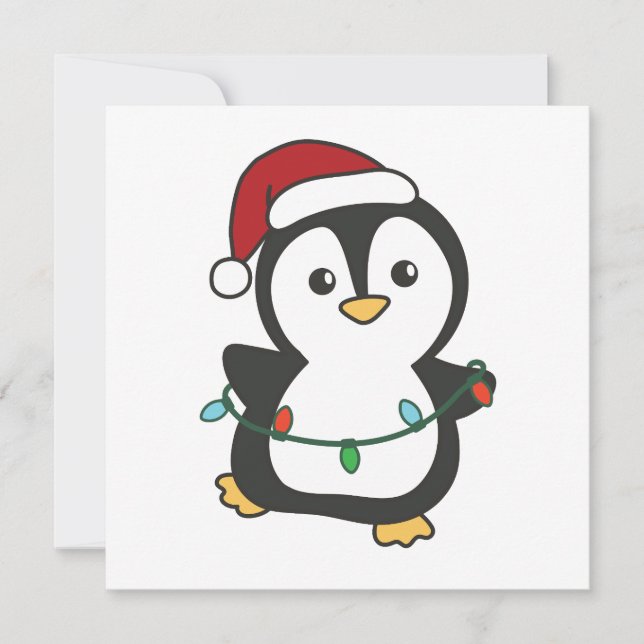 Cartão De Festividades Pinguins de Natal de Inverno Pinguins (Frente)