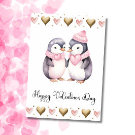 Cartão De Festividades Pinguins Fofos Feliz Dia dos Namorados