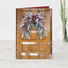 Cartão De Festividades pinheiro de Natal coberto por neve