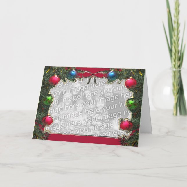 Cartão De Festividades Pinheiro de Natal (quadro fotográfico) (Frente)