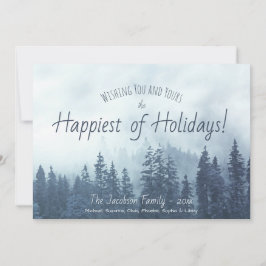 Cartão De Festividades Pinheiros Azuis, Pinheiros Russos De Montanha, Aqu