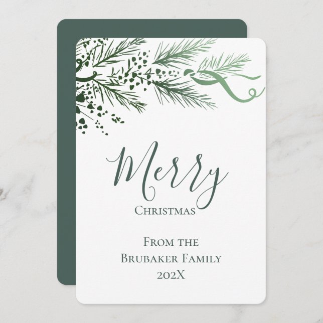 Cartão De Festividades Pinho Desenraizado na Mão Moderna Personalizado (Frente/Verso)