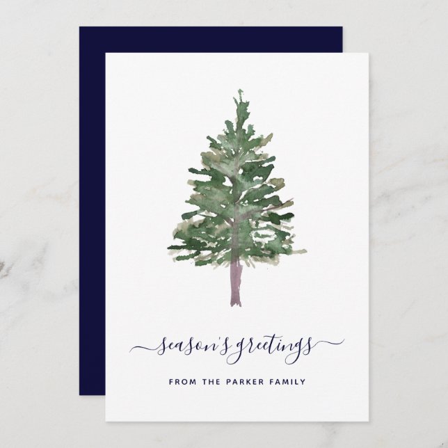 Cartão De Festividades Pinho Simples (Frente/Verso)