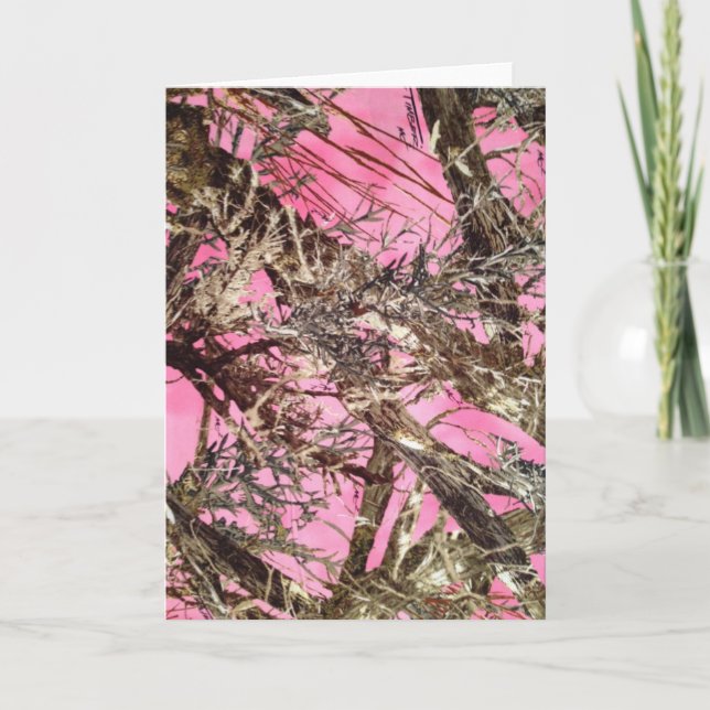 Cartão De Festividades Pink Camo - Camouflage Gifts - (Frente)